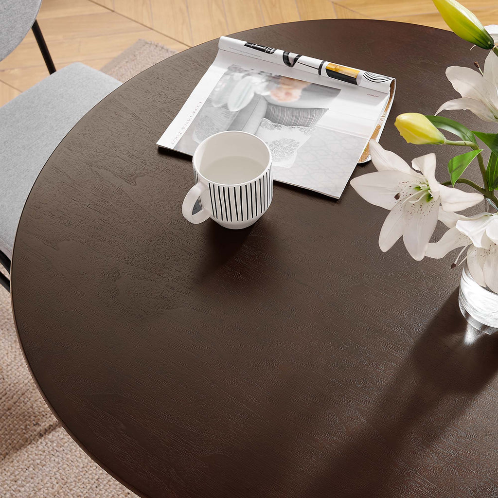 Lippa 36" Round Wood Dining Table - Black Cherry Walnut