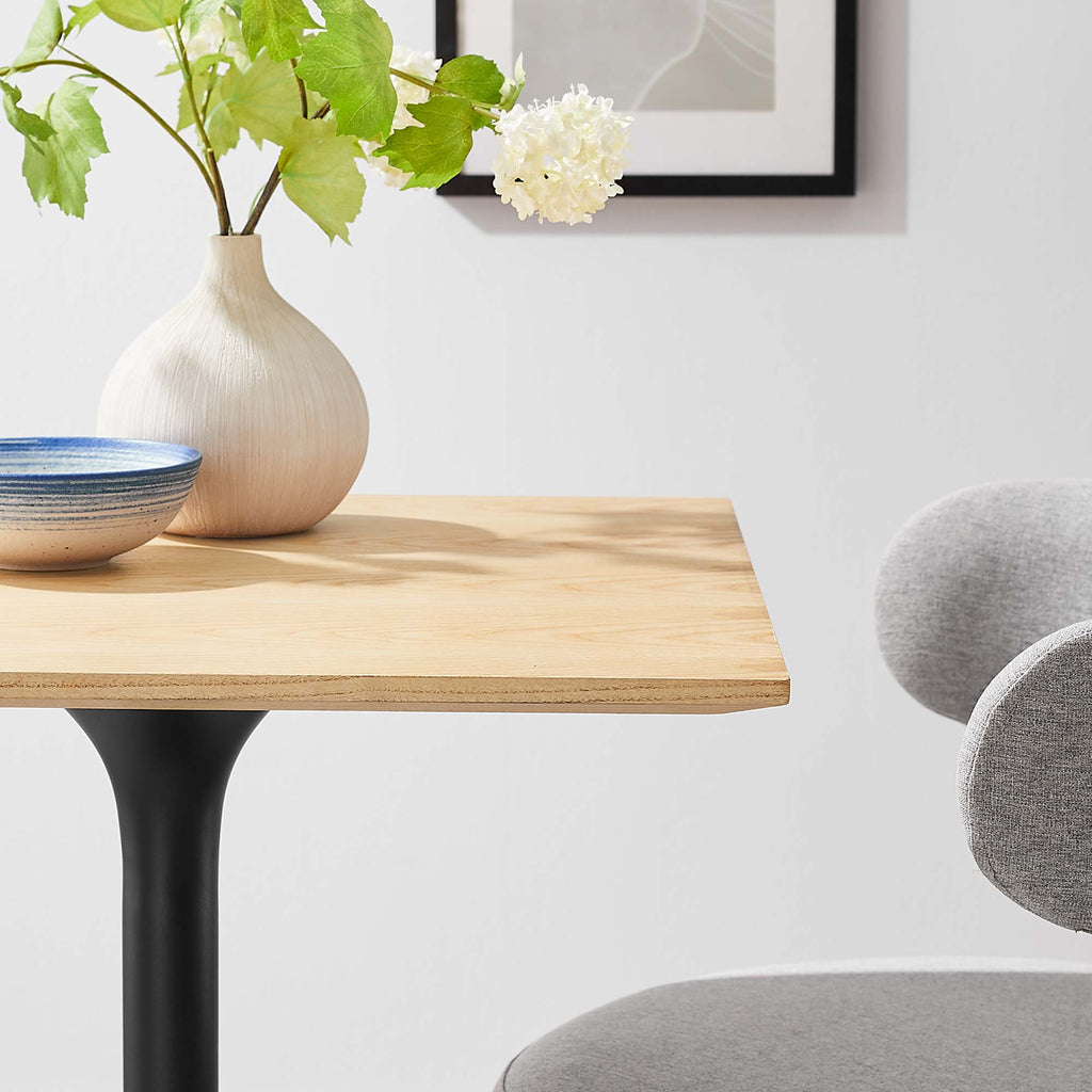 Lippa 24" Square Wood Dining Table - Black Natural