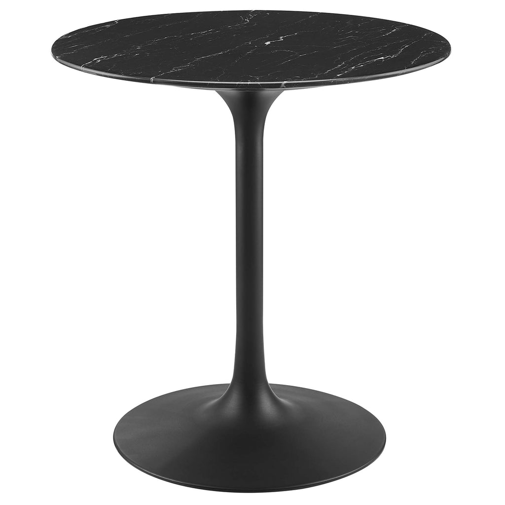 Lippa 28" Round Faux Marble Dining Table - Black Black
