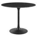 Lippa 36" Round Faux Marble Dining Table - Black Black