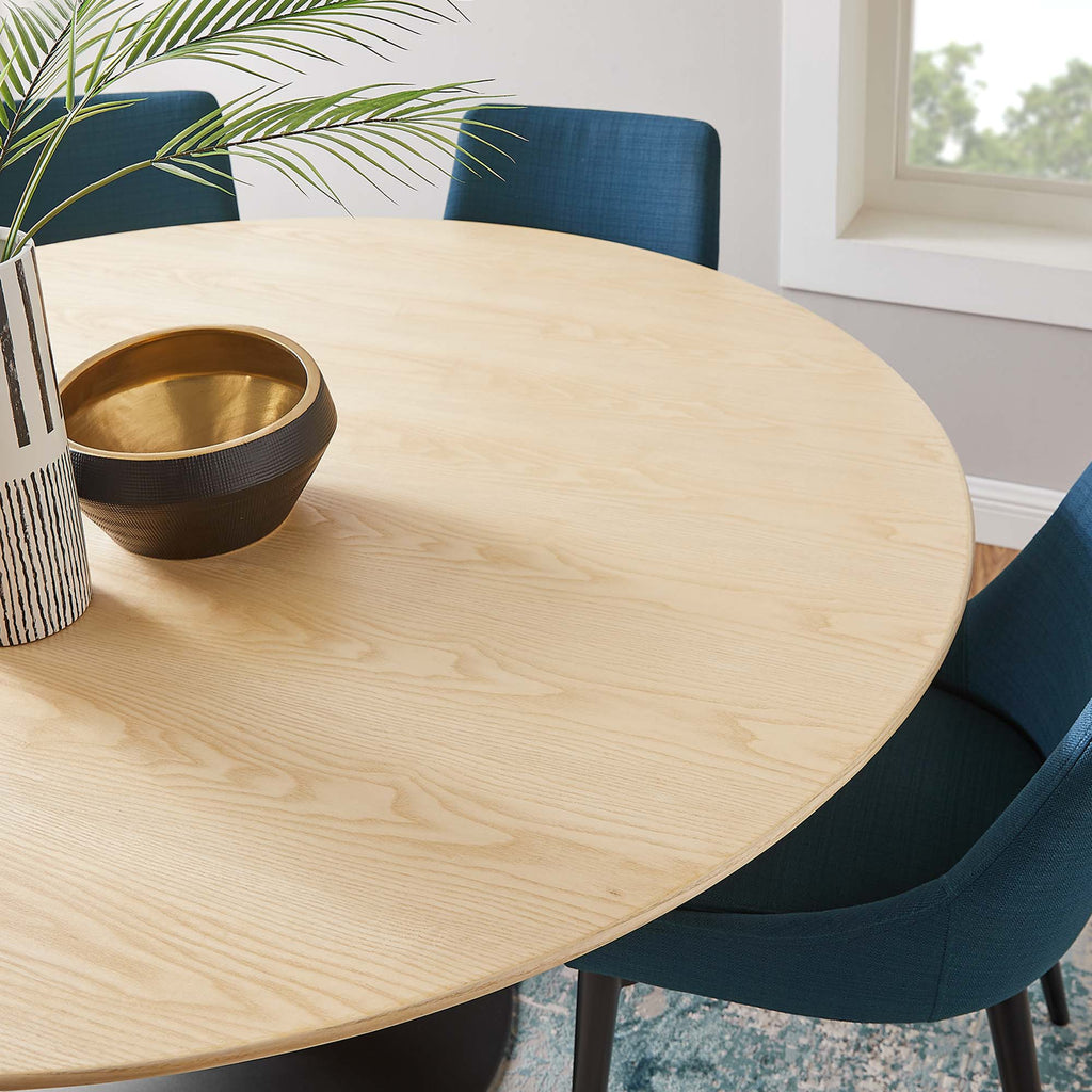 Lippa 60" Round Wood Dining Table - Black Natural