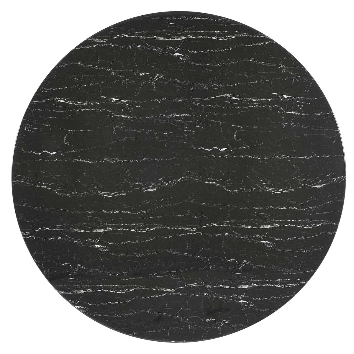 Lippa 60" Round Faux Marble Dining Table - Black Black