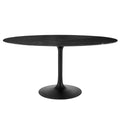 Lippa 60" Oval Faux Marble Dining Table - Black Black