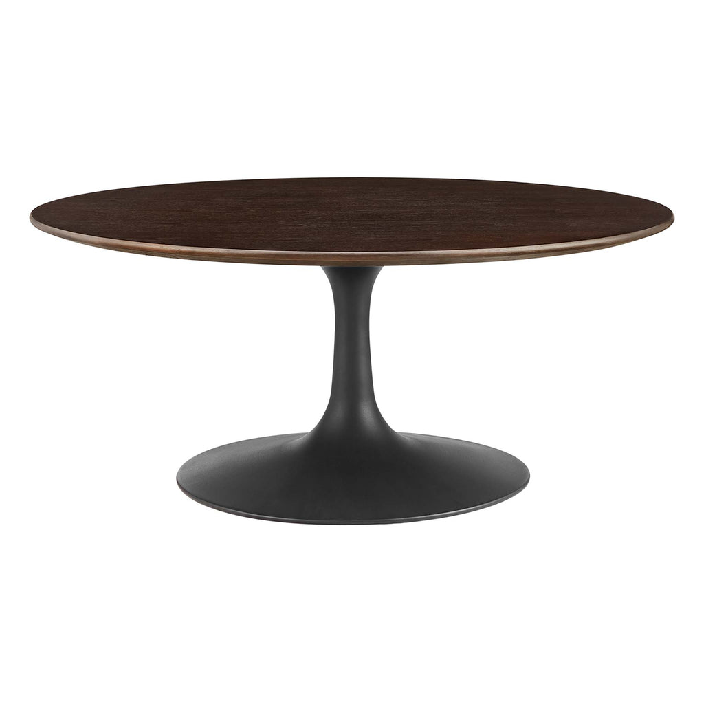 Lippa 36" Round Wood Coffee Table - Black Cherry Walnut