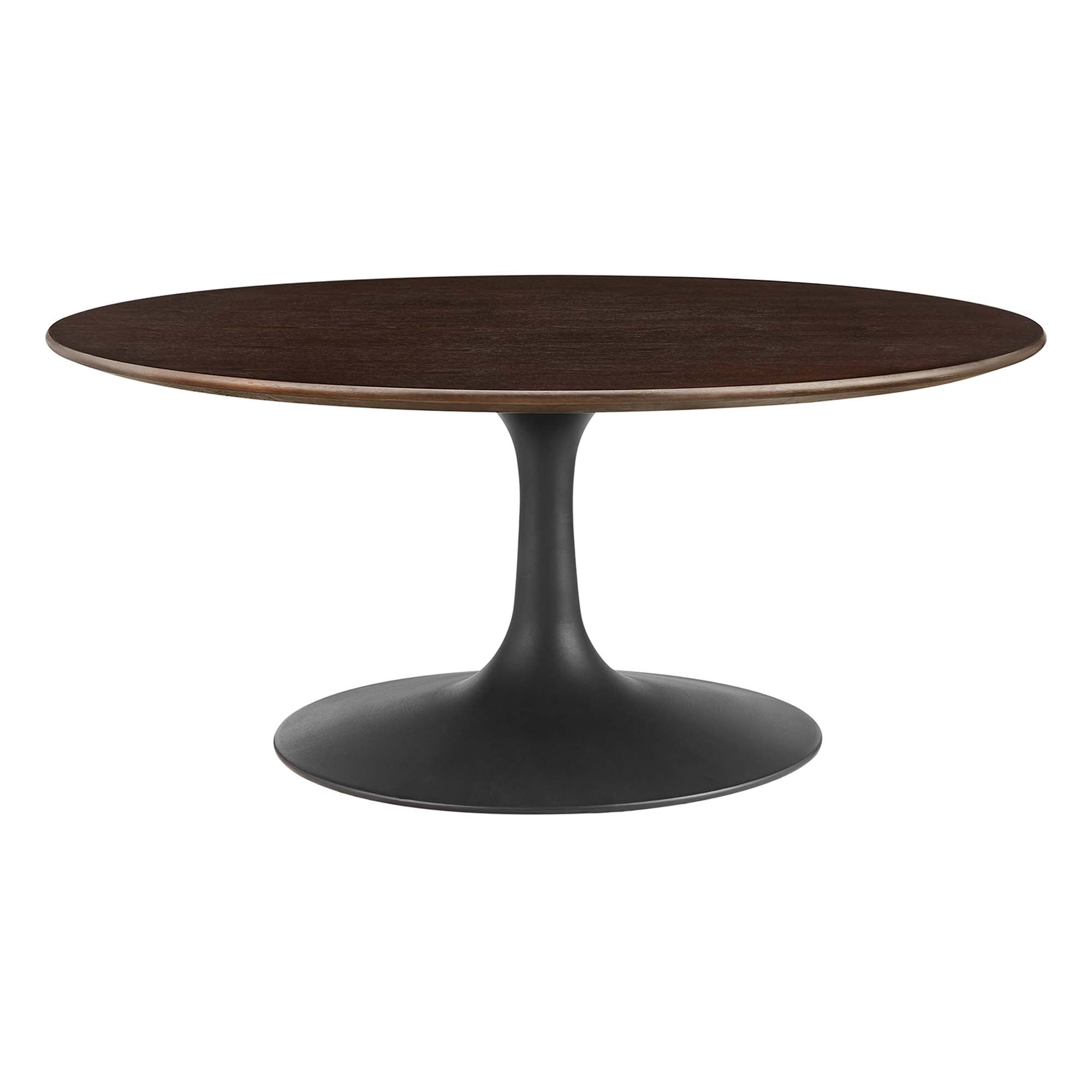 Lippa 36" Round Wood Coffee Table - Black Cherry Walnut