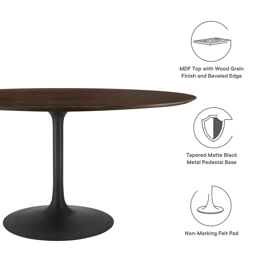 Lippa 60" Oval Wood Dining Table - Black Cherry Walnut