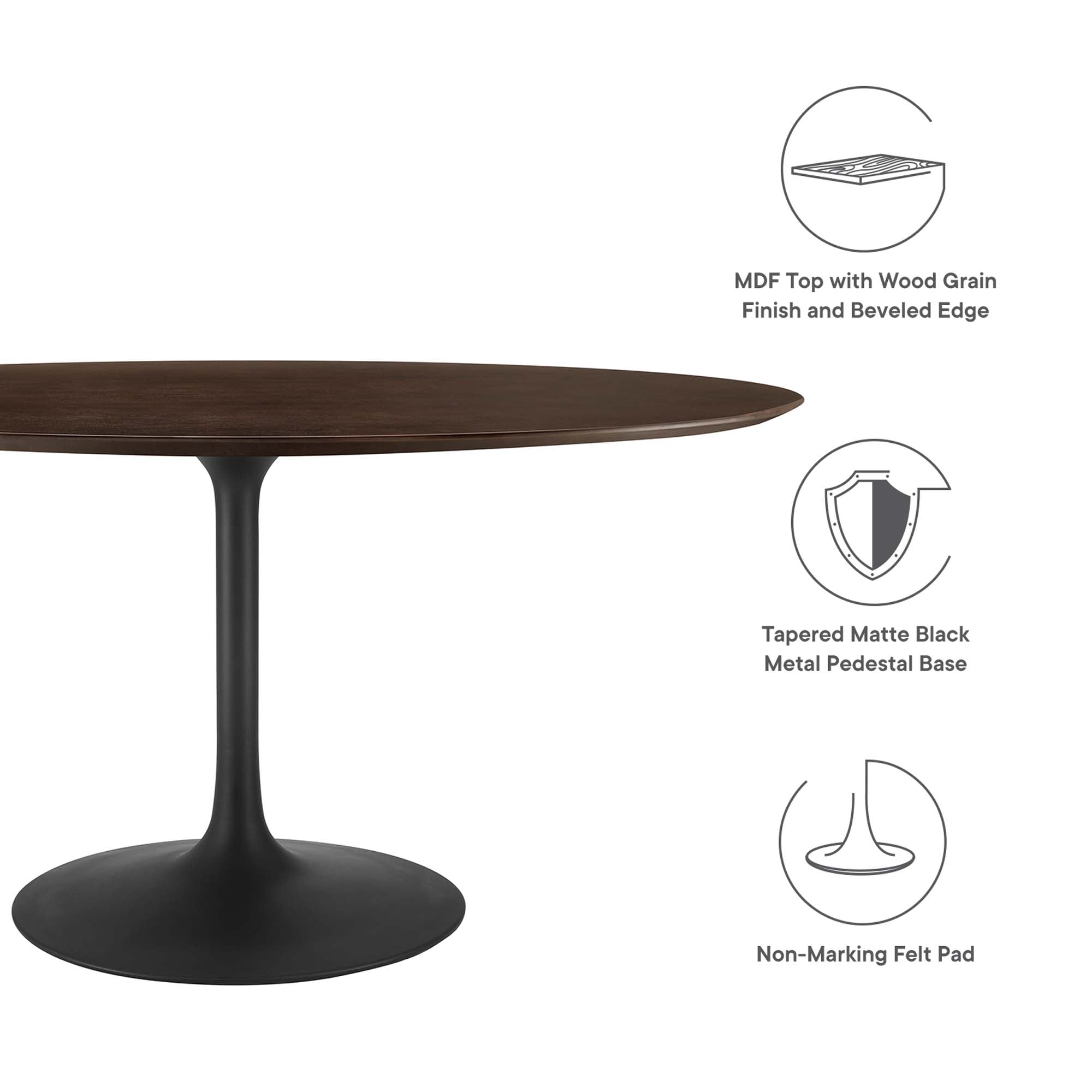 Lippa 60" Oval Wood Dining Table - Black Cherry Walnut