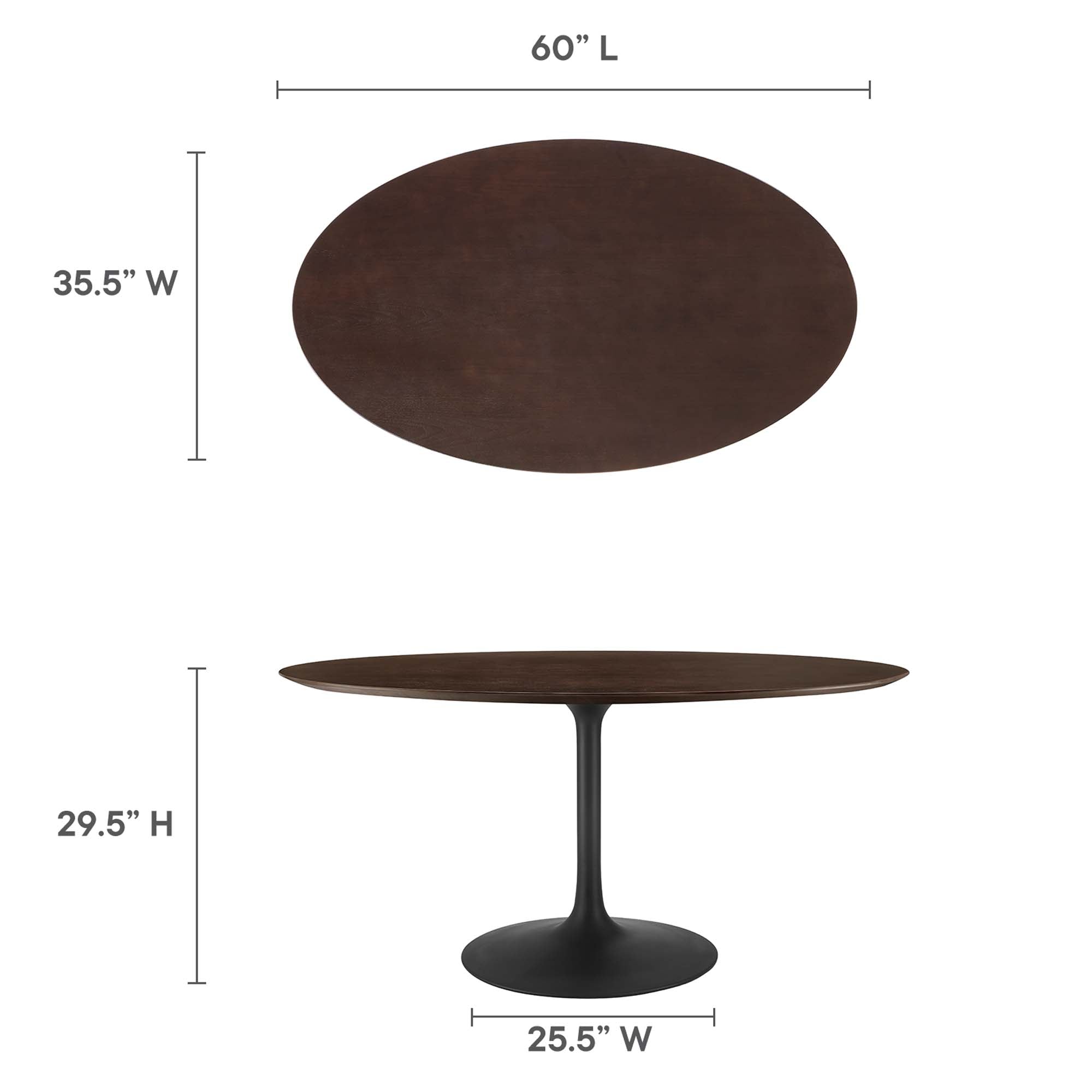 Lippa 60" Oval Wood Dining Table - Black Cherry Walnut