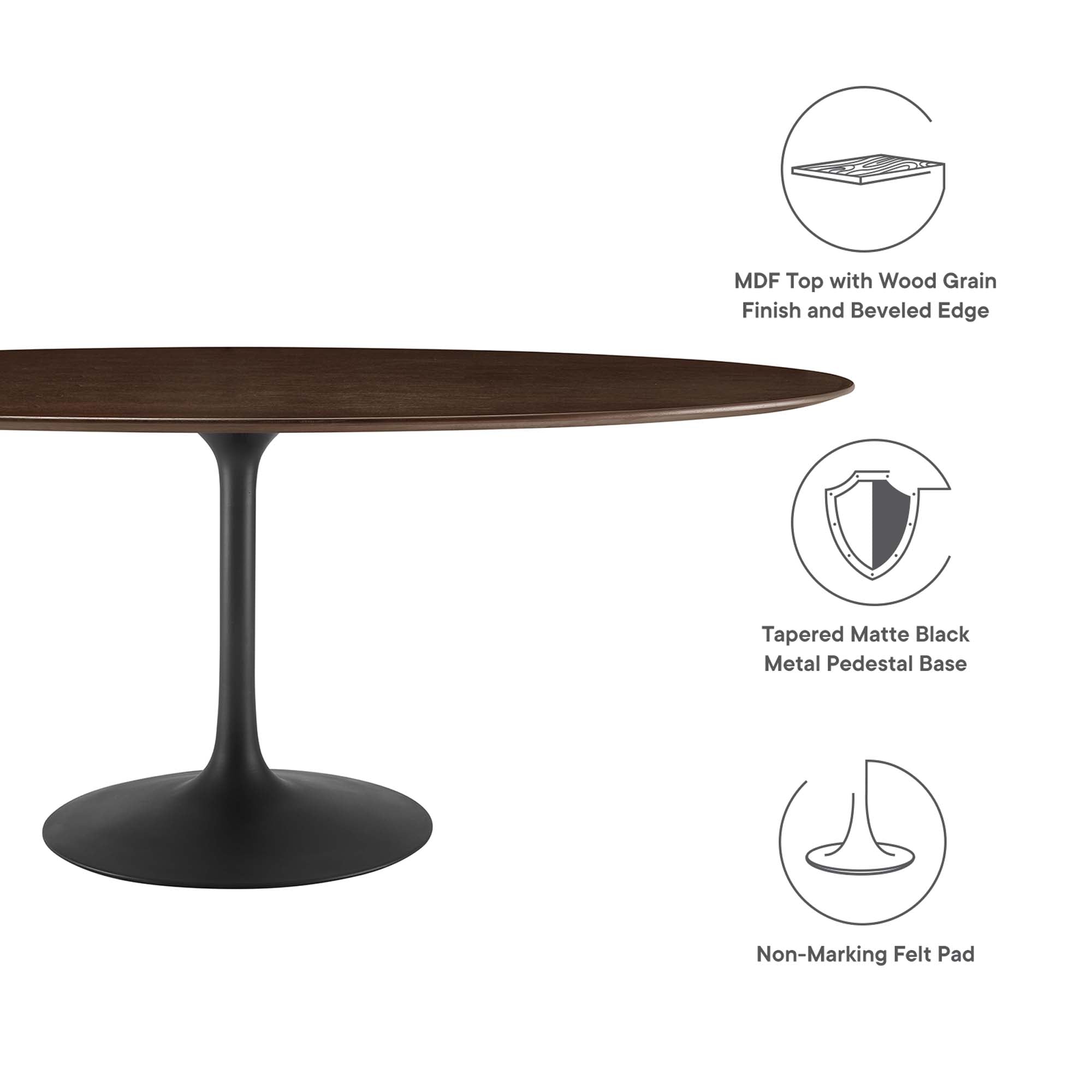 Lippa 78" Oval Wood Dining Table - Black Cherry Walnut