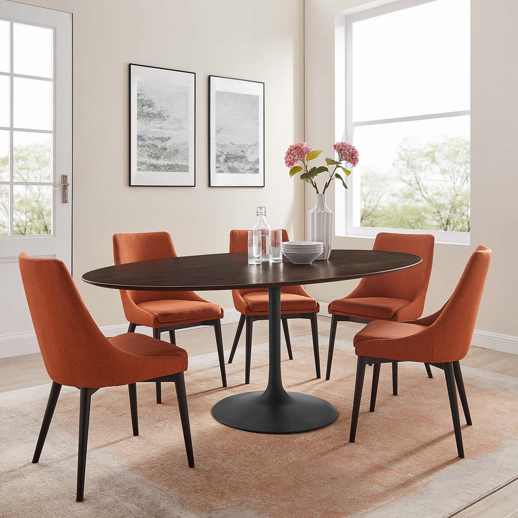 Lippa 78" Oval Wood Dining Table - Black Cherry Walnut