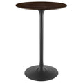 Lippa 28" Round Wood Bar Table - Black Cherry Walnut