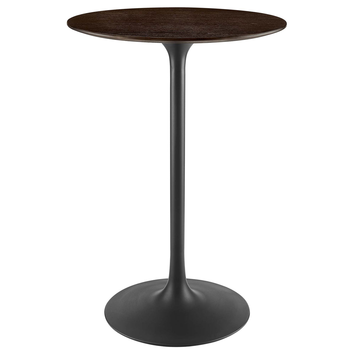 Lippa 28" Round Wood Bar Table - Black Cherry Walnut