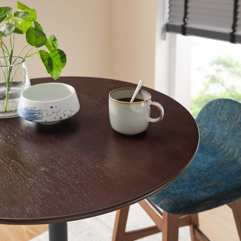 Lippa 28" Round Wood Bar Table - Black Cherry Walnut