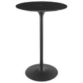 Lippa 28" Round Faux Marble Bar Table - Black Black