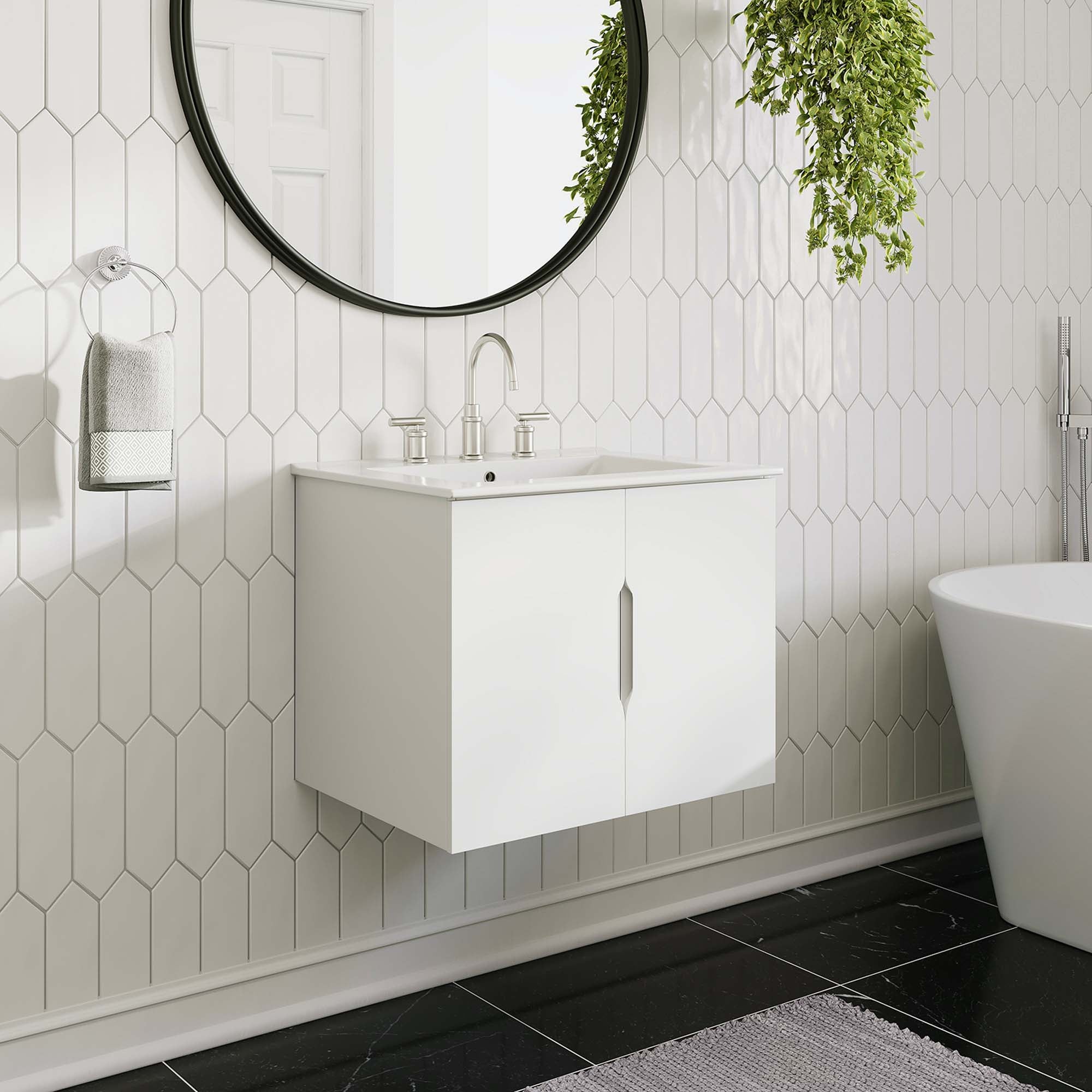 Vitality 24" Bathroom Vanity Cabinet (Sink Basin Not Included) - White