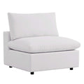 Commix Overstuffed Outdoor Patio Armless Chair - White