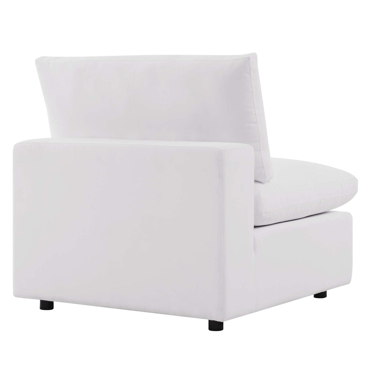 Commix Overstuffed Outdoor Patio Armless Chair - White