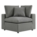 Commix Overstuffed Outdoor Patio Corner Chair - Charcoal