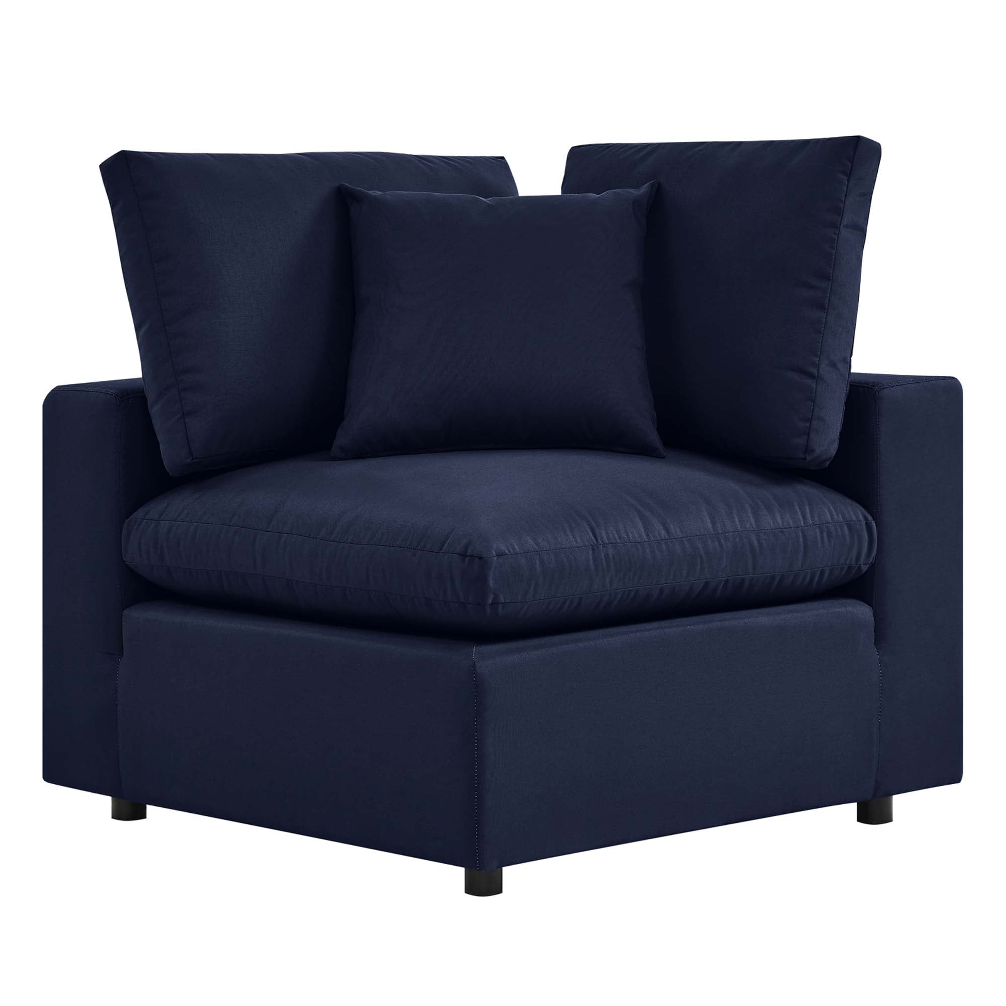Commix Overstuffed Outdoor Patio Corner Chair - Navy