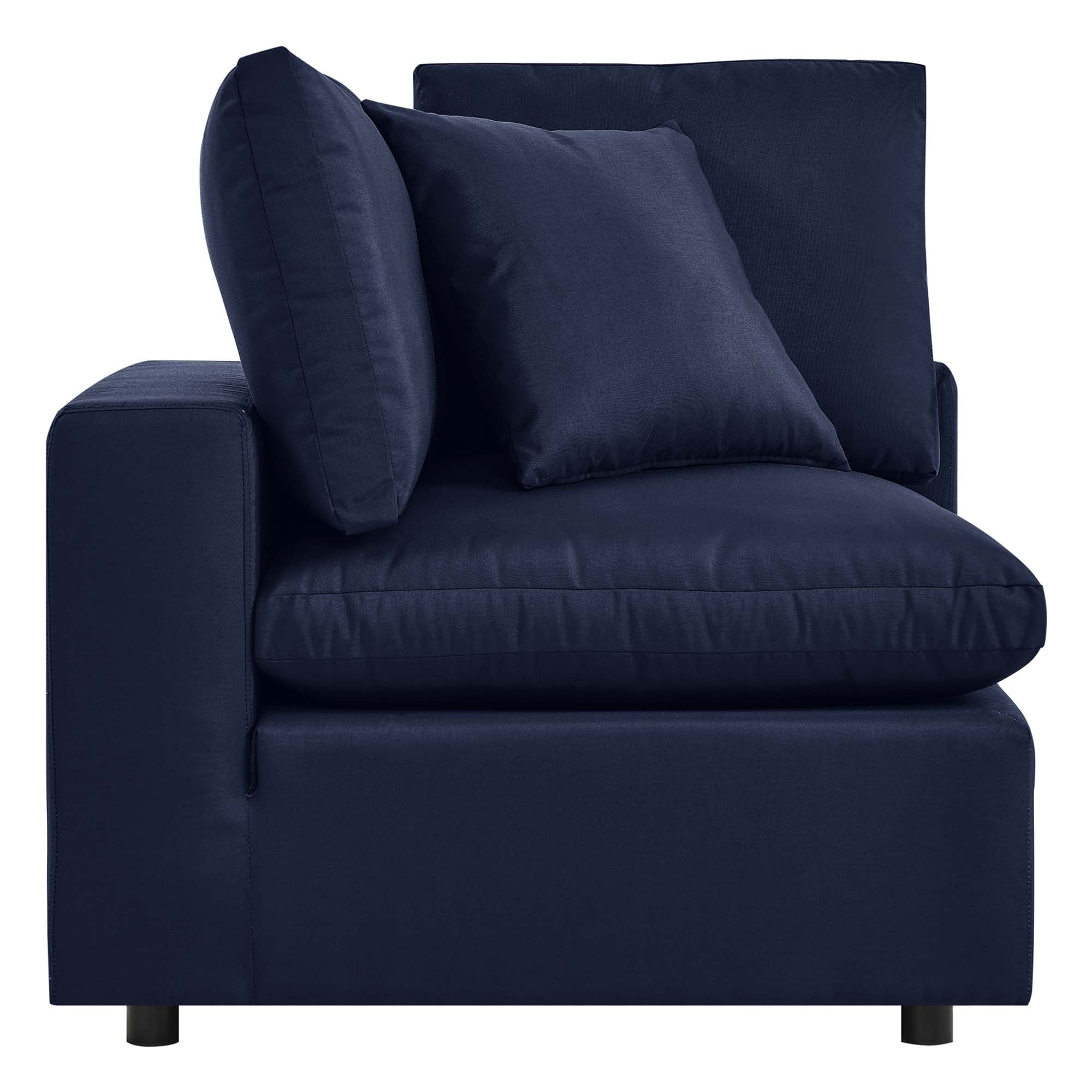 Commix Overstuffed Outdoor Patio Corner Chair - Navy