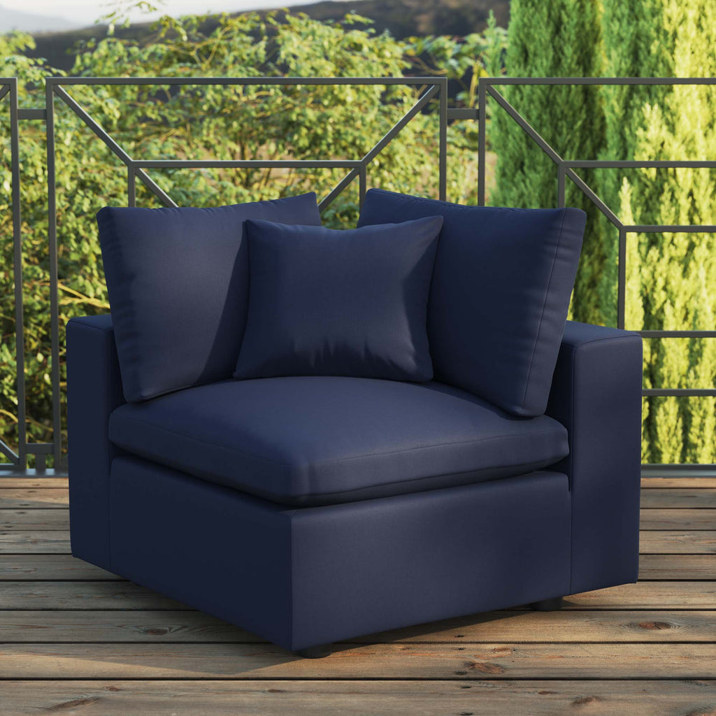 Commix Overstuffed Outdoor Patio Corner Chair - Navy
