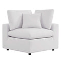 Commix Overstuffed Outdoor Patio Corner Chair - White