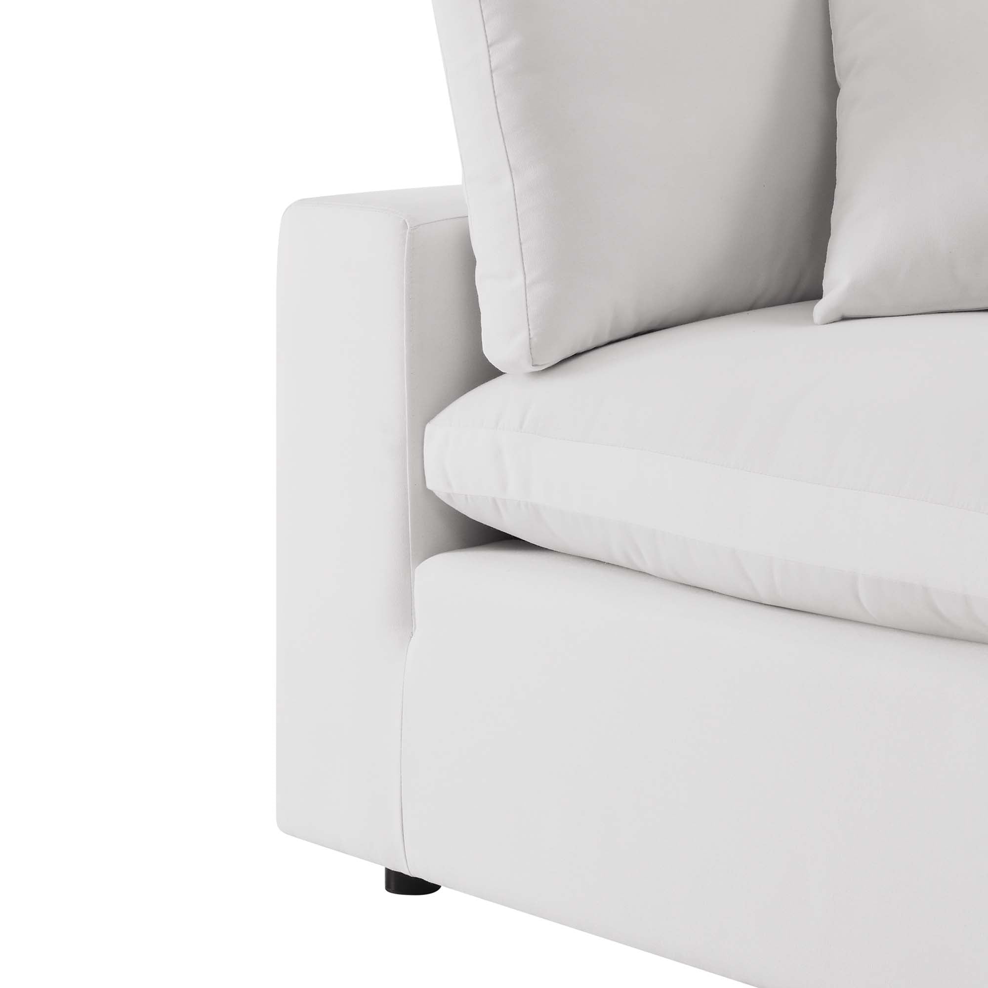 Commix Overstuffed Outdoor Patio Corner Chair - White
