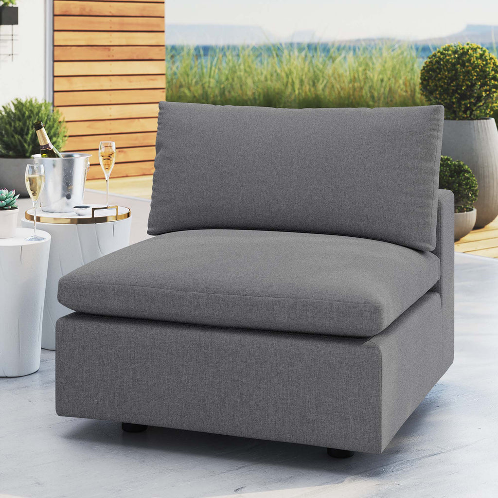 Commix Sunbrella Outdoor Patio Armless Chair - Gray