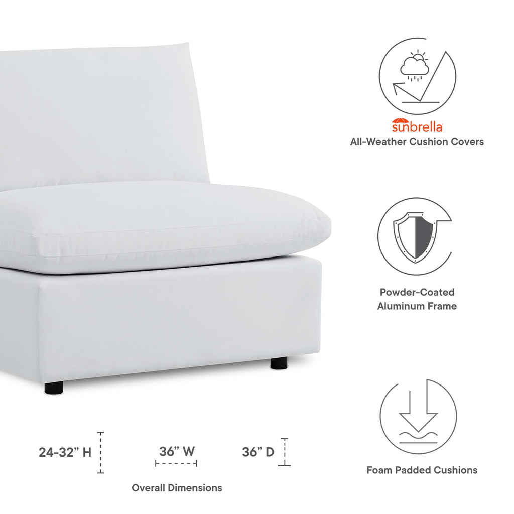 Commix Sunbrella Outdoor Patio Armless Chair - White