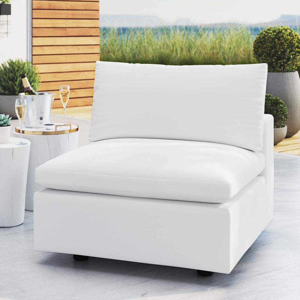 Commix Sunbrella Outdoor Patio Armless Chair - White