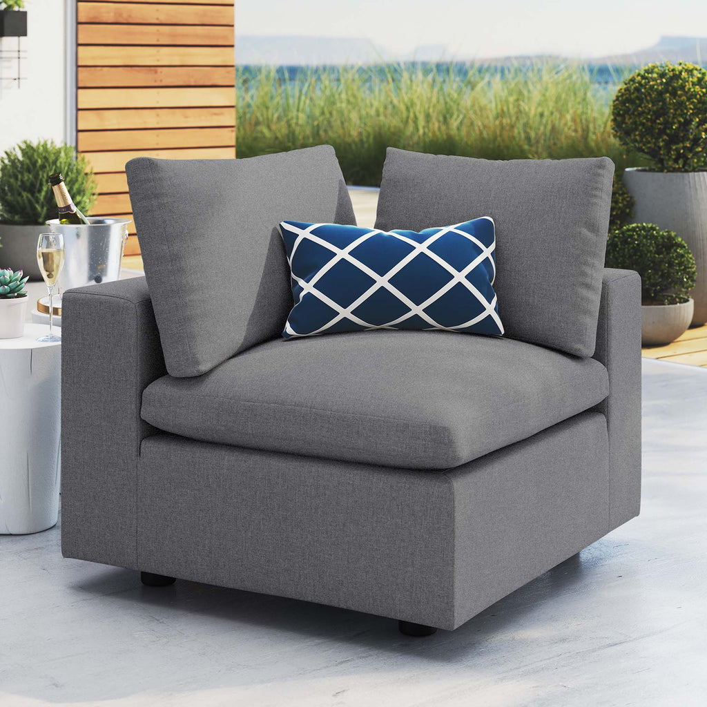 Commix Sunbrella Outdoor Patio Corner Chair - Gray