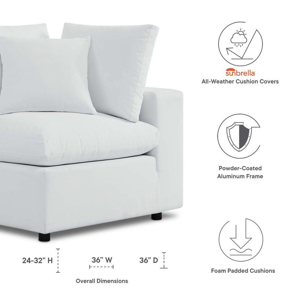 Commix Sunbrella Outdoor Patio Corner Chair - White
