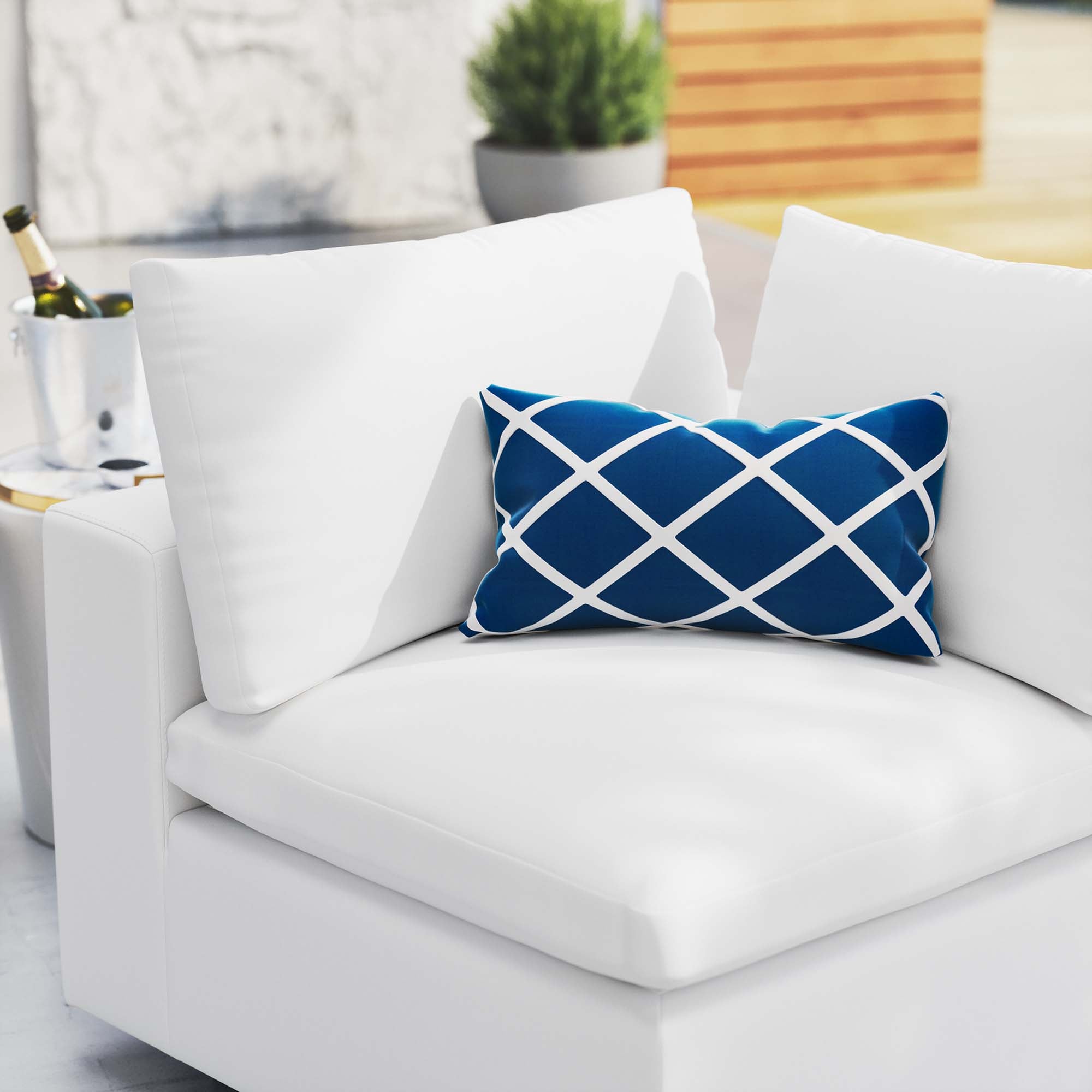 Commix Sunbrella Outdoor Patio Corner Chair - White