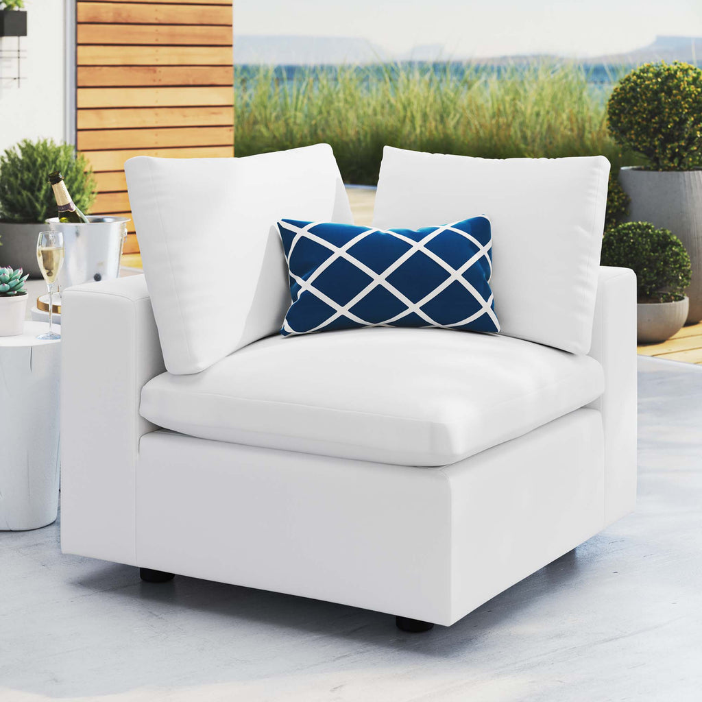 Commix Sunbrella Outdoor Patio Corner Chair - White