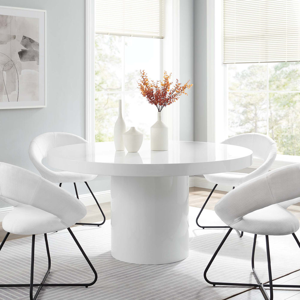 Gratify 60" Round Dining Table - White