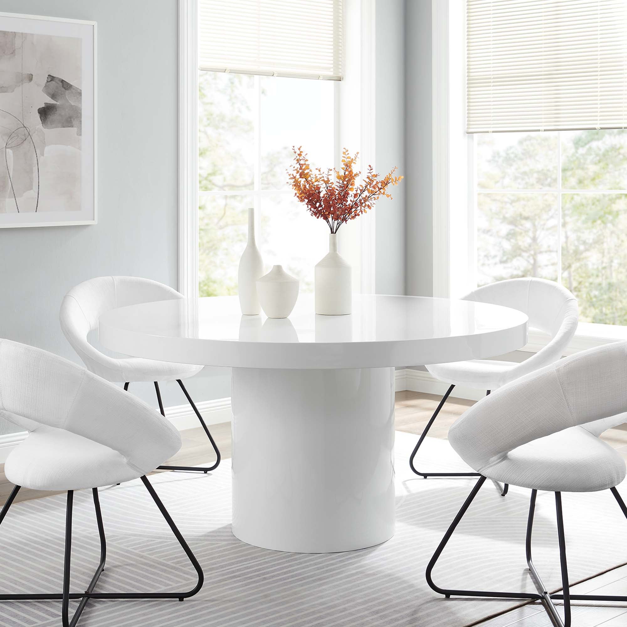 Gratify 60" Round Dining Table - White