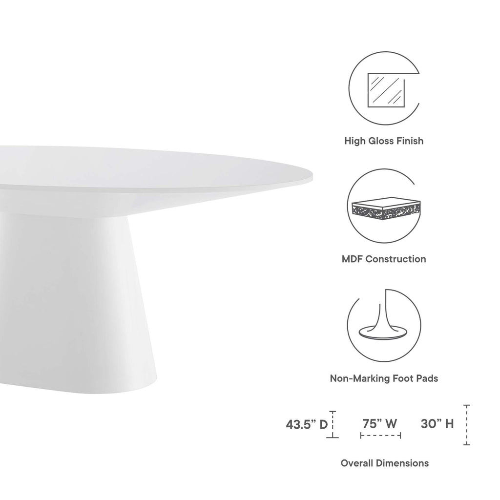 Provision 75" Oval Dining Table - White