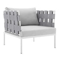 Harmony Sunbrella Outdoor Patio Aluminum Armchair - Gray Gray