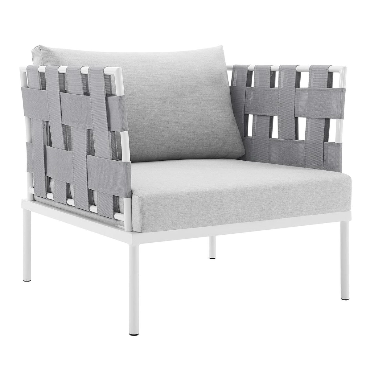 Harmony Sunbrella Outdoor Patio Aluminum Armchair - Gray Gray