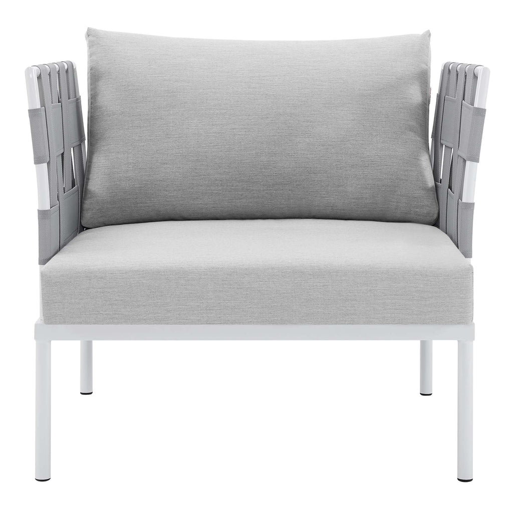 Harmony Sunbrella Outdoor Patio Aluminum Armchair - Gray Gray