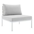 Harmony Sunbrella Basket Weave Outdoor Patio Aluminum Armless Chair - Tan Gray