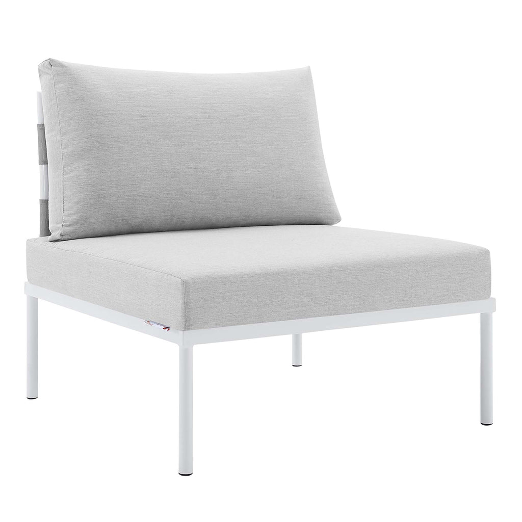 Harmony Sunbrella Outdoor Patio Aluminum Armless Chair - Gray Gray