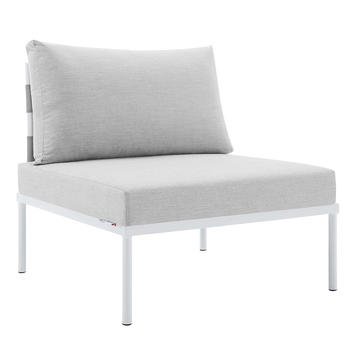 Harmony Sunbrella Outdoor Patio Aluminum Armless Chair - Gray Gray