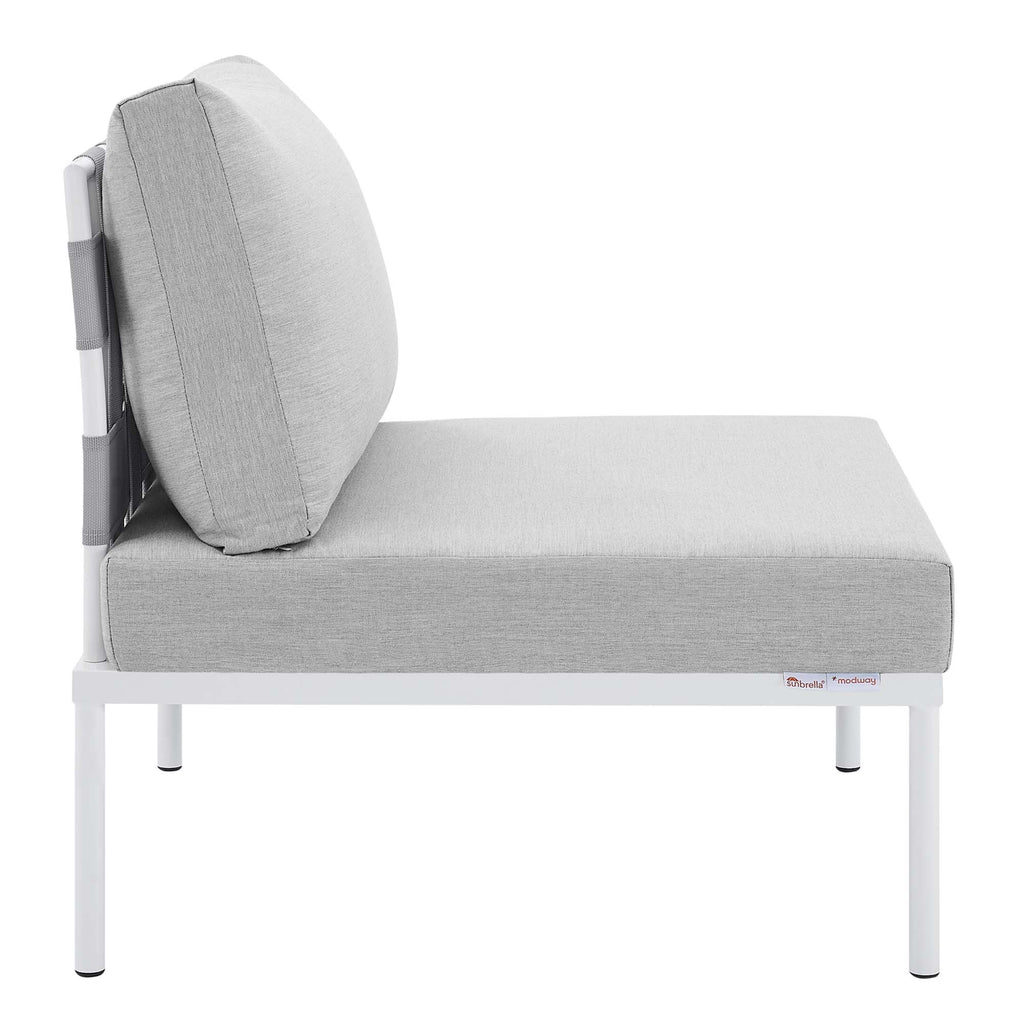 Harmony Sunbrella Outdoor Patio Aluminum Armless Chair - Gray Gray