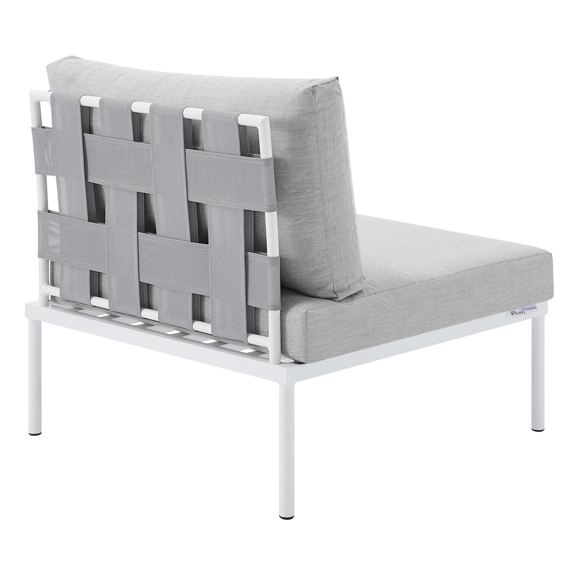 Harmony Sunbrella Outdoor Patio Aluminum Armless Chair - Gray Gray