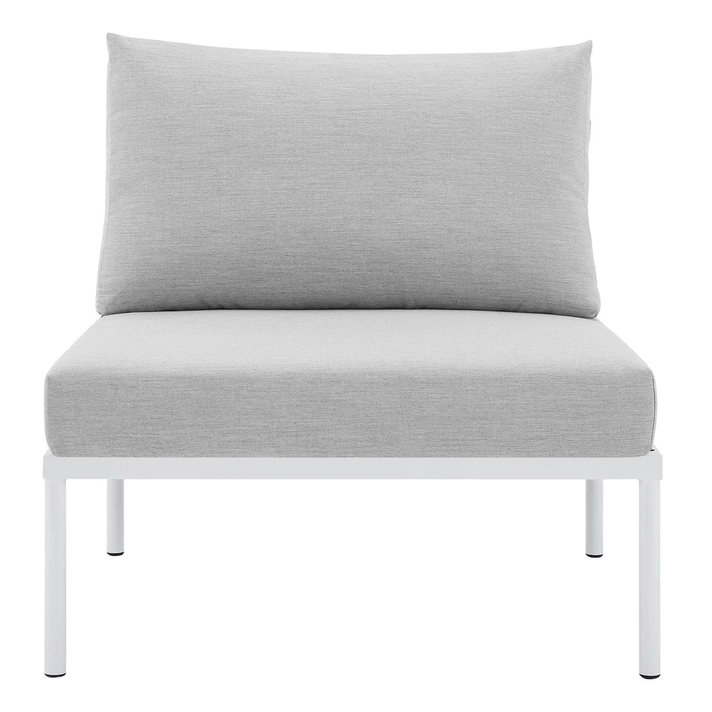 Harmony Sunbrella Outdoor Patio Aluminum Armless Chair - Gray Gray