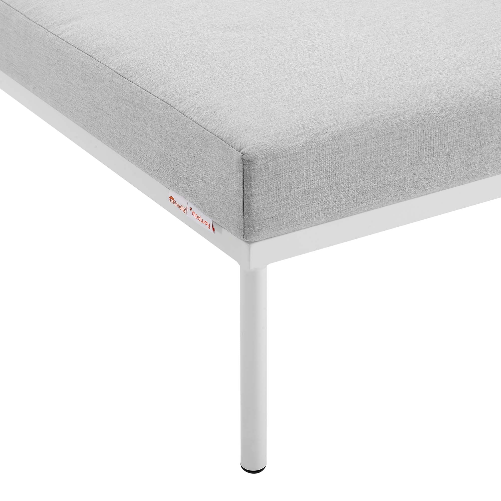 Harmony Sunbrella Outdoor Patio Aluminum Armless Chair - Gray Gray