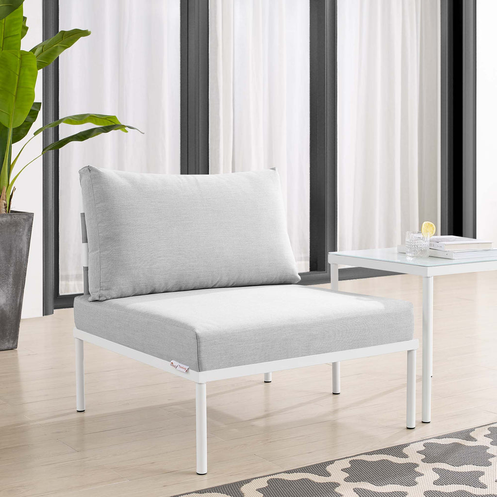 Harmony Sunbrella Outdoor Patio Aluminum Armless Chair - Gray Gray