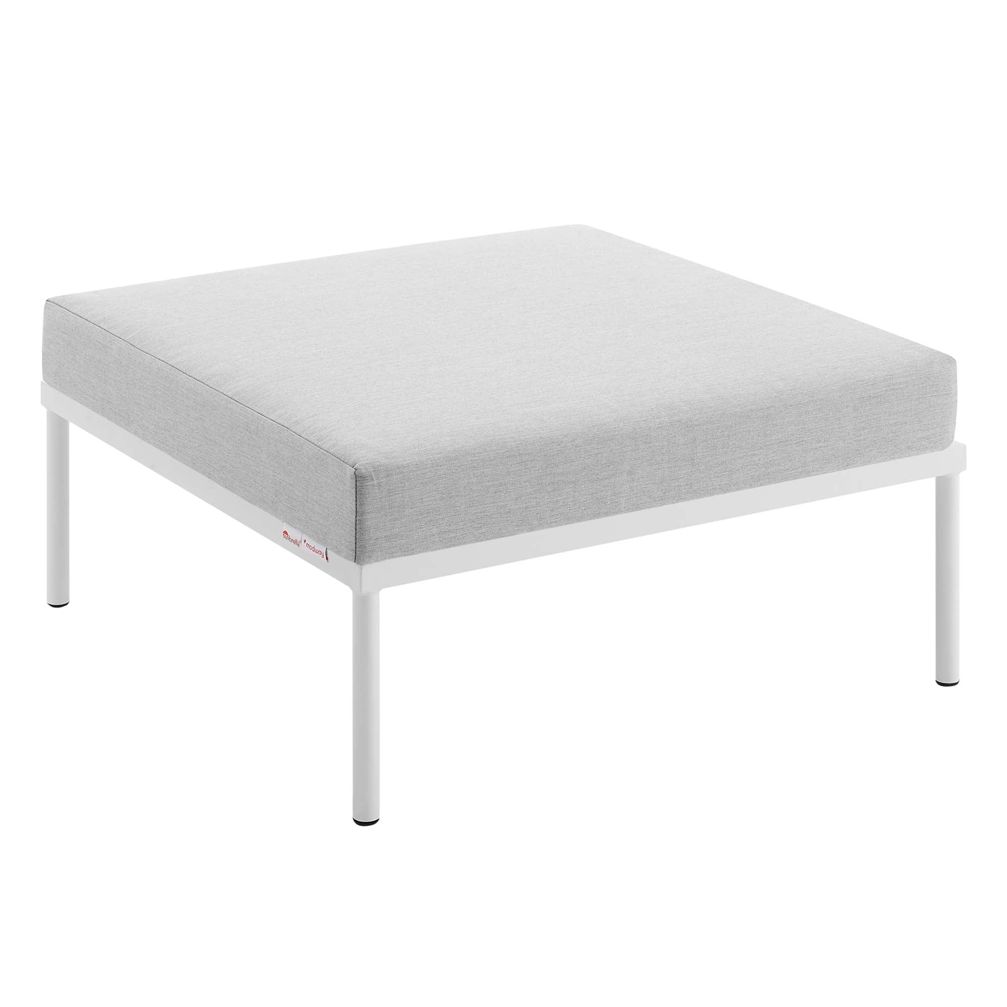 Harmony Sunbrella Outdoor Patio Aluminum Ottoman - Gray