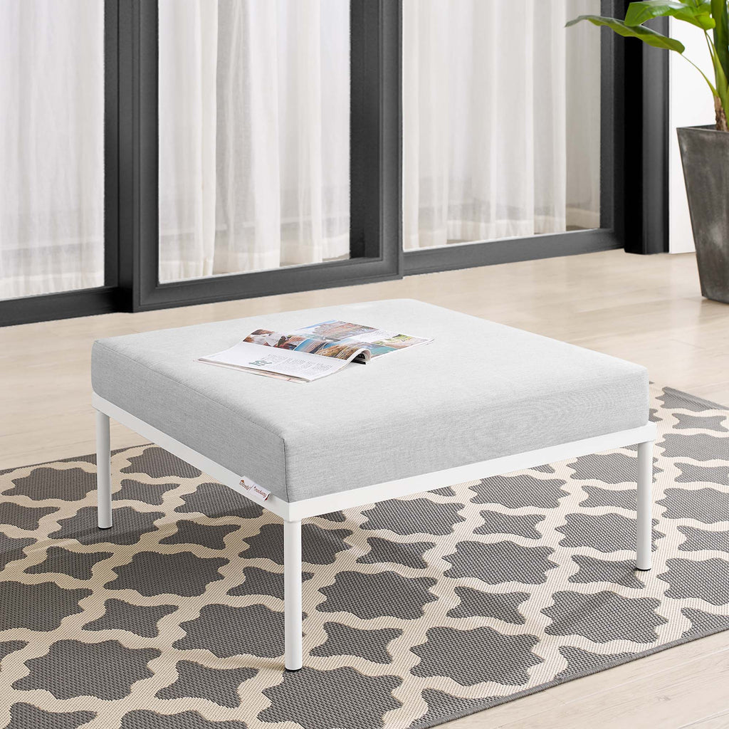 Harmony Sunbrella Outdoor Patio Aluminum Ottoman - Gray